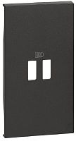 Лицевая панель Legrand BTicino Living Now для 1-м. 2 мод. розетки USB черный картинка